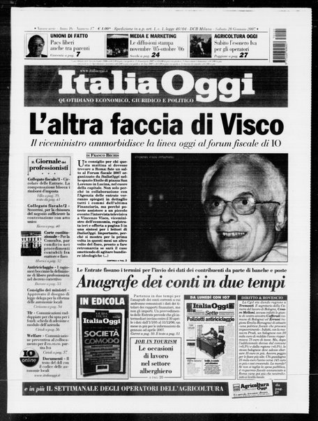 Italia oggi : quotidiano di economia finanza e politica